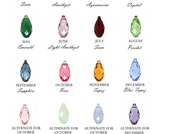 Wire wrapped Briolette birthstone