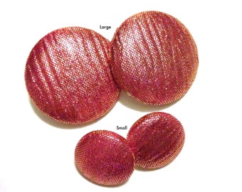 Rose Gold Fabric Button Earrings