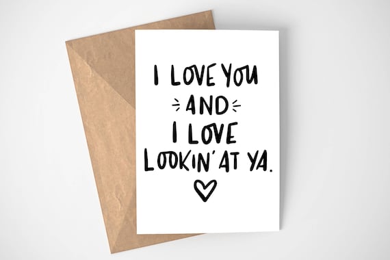 Love Ya Greeting Card Love Cards Anniversary Card Funny