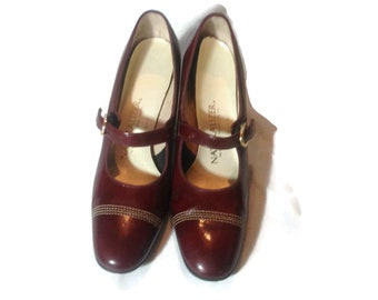 Vintage Maroon Naturlizer Mary Jane Shoes
