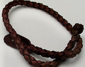 Spanish Leather Bolo Ankle Bracelet -- Celtic Round Leather Anklet / Large Mens Wristband