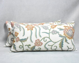 Crewel Lumbar Pillow