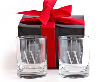 Monogrammed Whiskey, Personalized Gifts, Personalized Whiskey, Etched Whiskey, Bourbon Glass, Set of 2 Monogrammed Whiskey Glasses