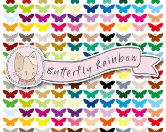Butterfly Rainbow Clipart - Butterfly Clipart / Rainbow Clipart / Colorful Butterfly / Butterfly Printable / Colorful Clipart / Kids Art
