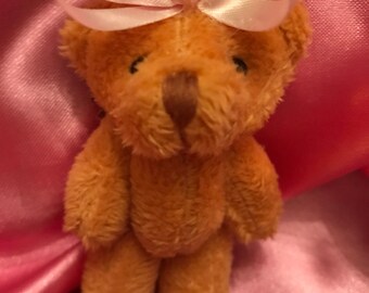 Teddy Bear with Pink Bow Hair Clip