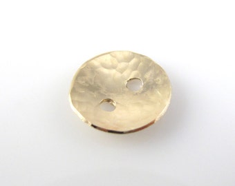 Gold Filled Buttons, 1/2 Inch, 13mm, Textured, Hammered, Polished QTY 2