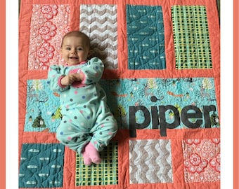 Modern Personalized Panel Quilt