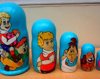 Russian nesting Dolls "Karlsson" Hand-painted in Russia