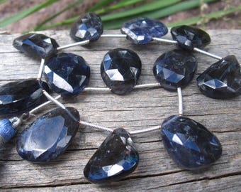 Iolite beads freeform briolettes faceted stone semiprecious gemstone