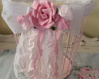 Romantically Shabby Pink Storage Basket