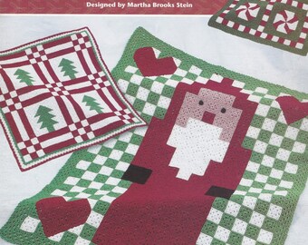 Granny Square Christmas Afghans, Annie's Attic Crochet Pattern Booklet 872815 RARE NEW