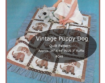 Puppy Dogs Quilt Pattern Puppy Dog Sewing Dog Quilt 'Great Scrap Pattern' Vintage Pattern #Q48 PDF- Mailed Copy Available DurhamDeals