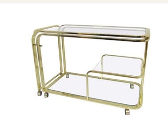 Design Institute America Brass Extendable Rolling Cart