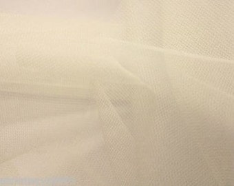Tulle Netting Dress Fabric 140cm Wide 30 Colour Range - Cream
