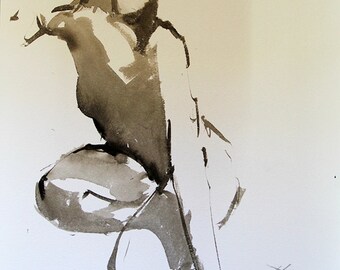 Nude gesture sketch | Etsy