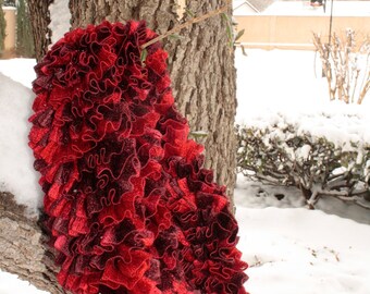 Hand-Knit Italian Ruffle Scarf