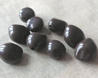Set of large Brown imitation acrylic Pearl seed