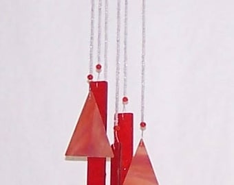 Handmade Handcrafted Stained Glass Beaded Wind Chime Suncatcher – Nice sound!