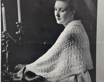 Vintage 1940s Patons Knitting Pattern for 2 x One-Piece Bed Wraps