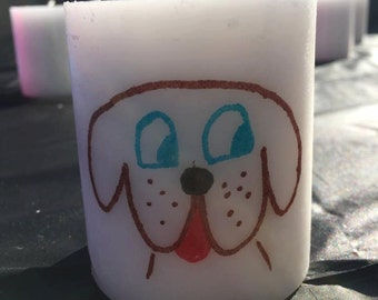 Candle with Child's Drawing
