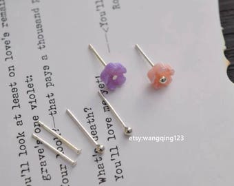 20 pieces (10 pairs) 925 sterling silver flat ball post posts earring earrings stud studs earstuds earstud 1.5mm 2mm