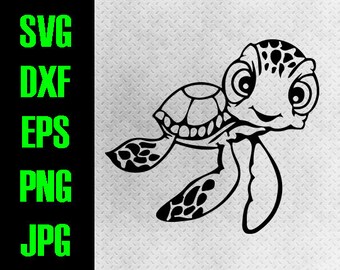 Finding Nemo Squirt - svg, dxf, eps, png, jpg cutting files - cricut, silhouette - Digital iron on - Baby Squirt, Nemo, Crush, Dory Noggin