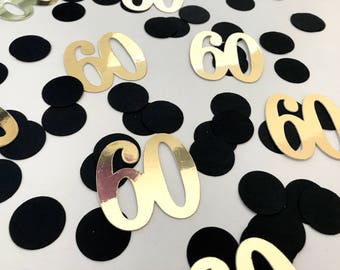 60th Birthday Decorations, 30/40/50/60 Birthday Decorations, Number Confetti, Birthday Confetti, Birthday Decorations, Sixty Confetti