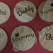 Set of 6 personalised wooden coasters with case.