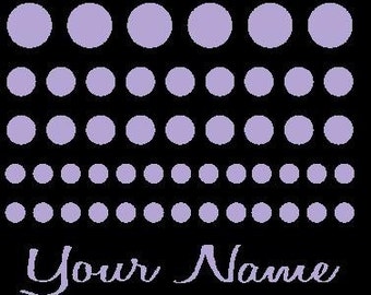 Polka Dot and Name Decal/Sticker Set for Bikes