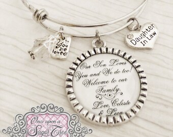 Daughter in law Gifts- Welcome to our family - Gift to Daughter in Law-Wedding Gift - Rehearsal Dinner, Shower gift- Wedding Keepsake, White