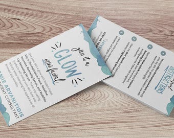 Personalized Rodan and Fields Mini Facial Referral Double Sided Business Card