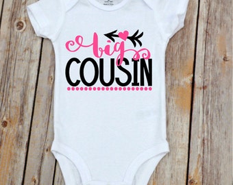 Big Cousin Onesie, Big Cousin Shirt for Girls, Cousin Shirts, Pregnancy Announcement, Pregnancy Announcement Shirt, Cousin Onesie