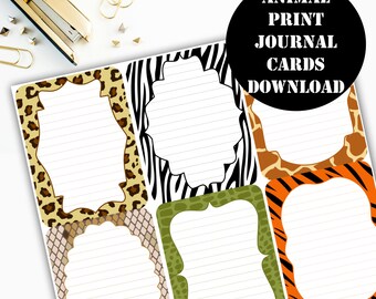 Animal Print Journaling Card Printable / Journal Cards / Scrapbook Kit / Journaling List / Listers Gotta List / Instant Download 00076