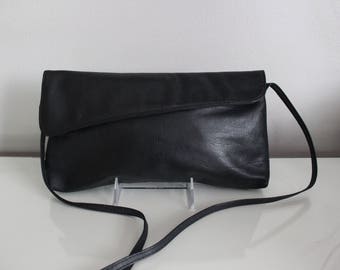 Vintage Juliette Black Leather Envelope Handbag