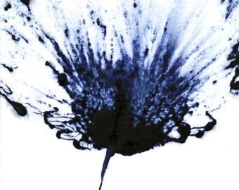 Floral Art, Navy Blue Painting, Small Paintings, Abstract Flower
