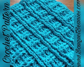 PDF Crochet Pattern - RIBBED DISHCLOTH Crochet Pattern