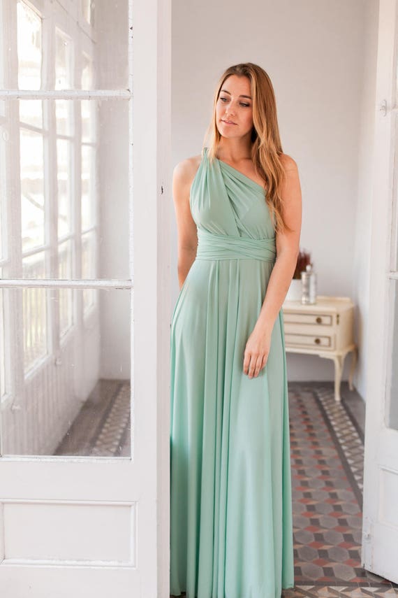 Sage green  bridesmaid  dress  Sage green  infinity dress  Long