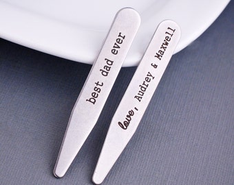 Gift for Dad, Fathers Day Gift Personalized Collar Stays, Father's Day Gift for Dad from Kids, Engraved Gift for Dad