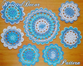 Crochet Doily Pattern Crochet Doily Placemat Lace Doily Crochet Mandala Doily Table Centerpiece Tutorial Set Doily Pattern PDF Doily DIY