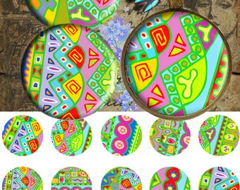 Abstrachion 25 mm- Bottle Cap Images 4x6 Digital Collage INSTANT DOWNLOAD