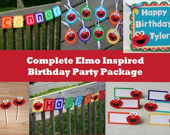 Elmo Party Package, Elmo Birthday Party Package, Elmo Complete Party Package, Elmo Birthday Set, Elmo Package, Elmo Birthday Party