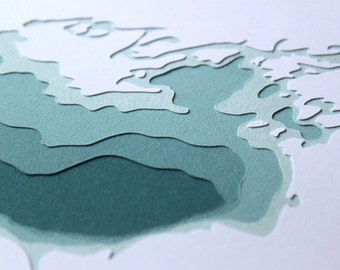 Lake Ontario - original 8 x 10 papercut art