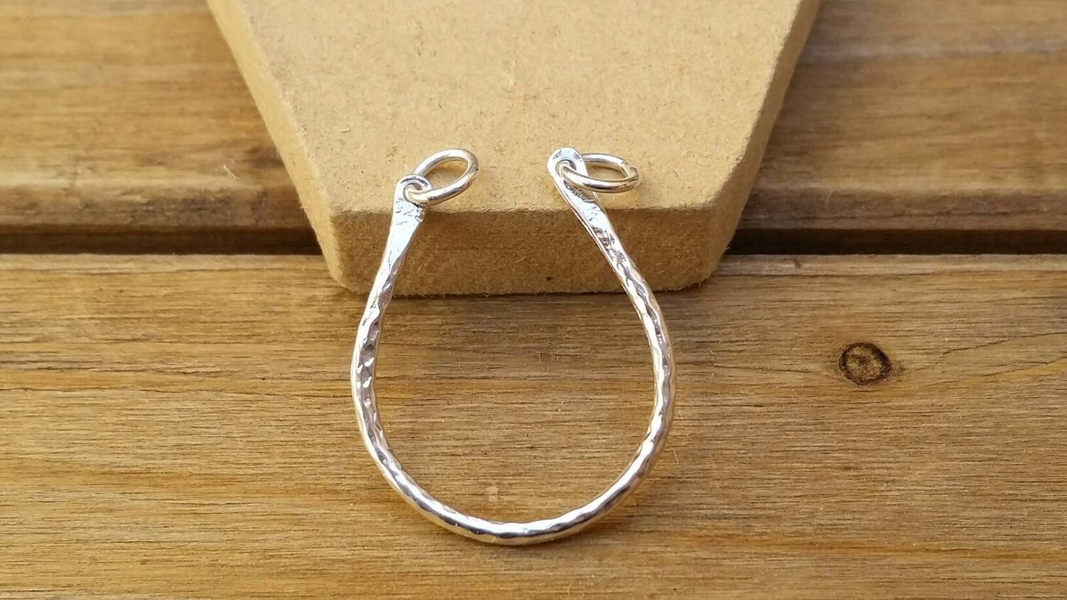 Sterling Silver Hammered UShaped Pendant or Link Charm