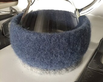 Light Denim Blue and Gray Cozy for 6-Cup Chemex Coffee Brewer