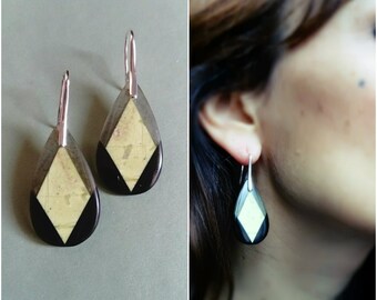 3 Labradorite, Serpentine, Obsidian gemstone earrings