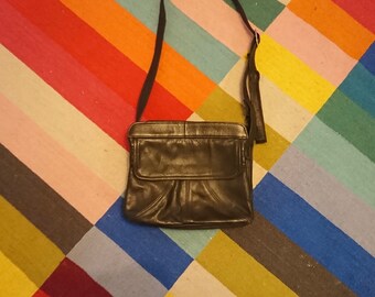 80s Era Vintage Black Handbag Purse