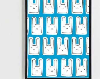 Printable art , Digital print rabbit