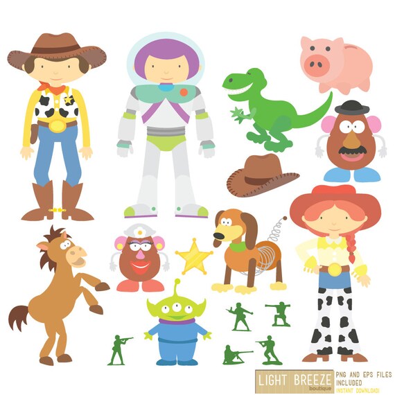 Download Toy Story Digital Clipart & Vector Set Instant Download