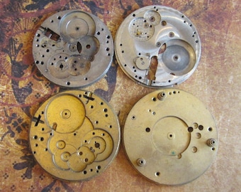 Vintage Antique Watch movements parts Steampunk - Scrapbooking N85