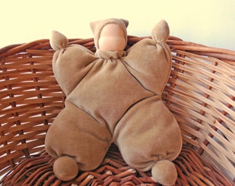 Waldorf doll Waldorf first doll Waldorf baby Baby first doll Butterfly doll Doll bedding Steiner doll Cuddle doll Sleeping doll Beige doll